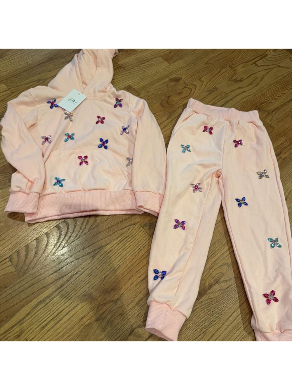 LOLA & THE BOYS GIRLS 2 PIECE JOGGER SUIT SET NEW SIZEZ 6 PINK